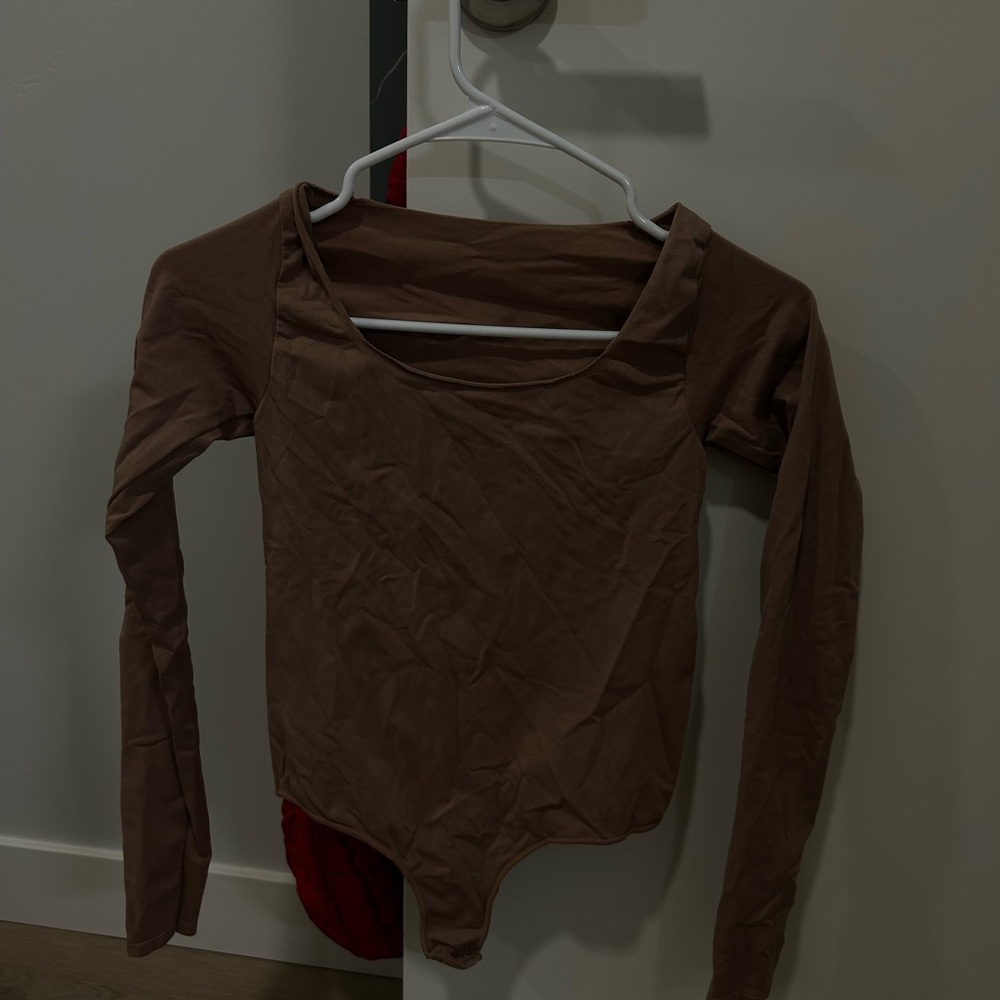 Brown Skims Long Sleeve Bodysuit